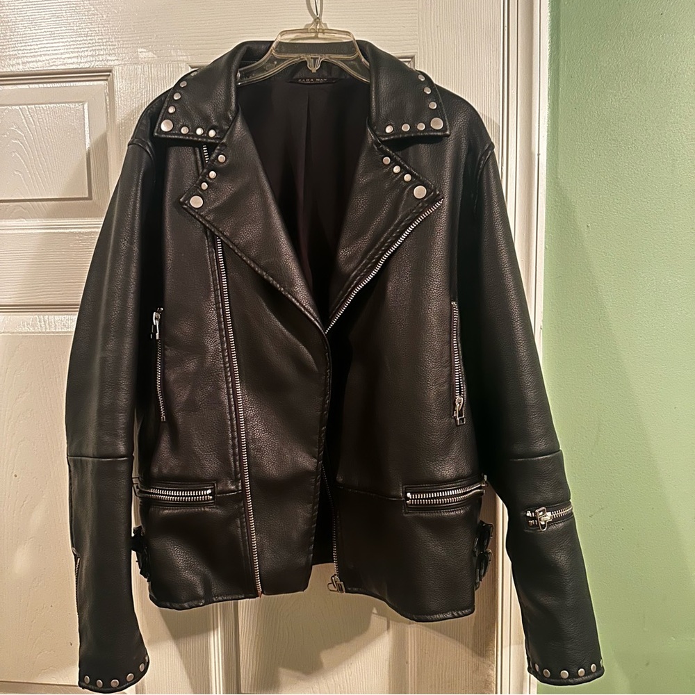 Zara leather biker jacket